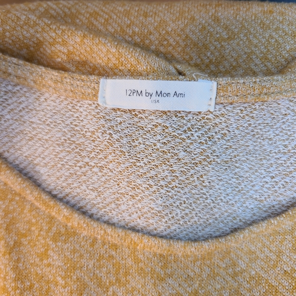 12 Pm By Mon Ami Mustard Mini Slub Terry Knit Dress - Picture 2 of 5